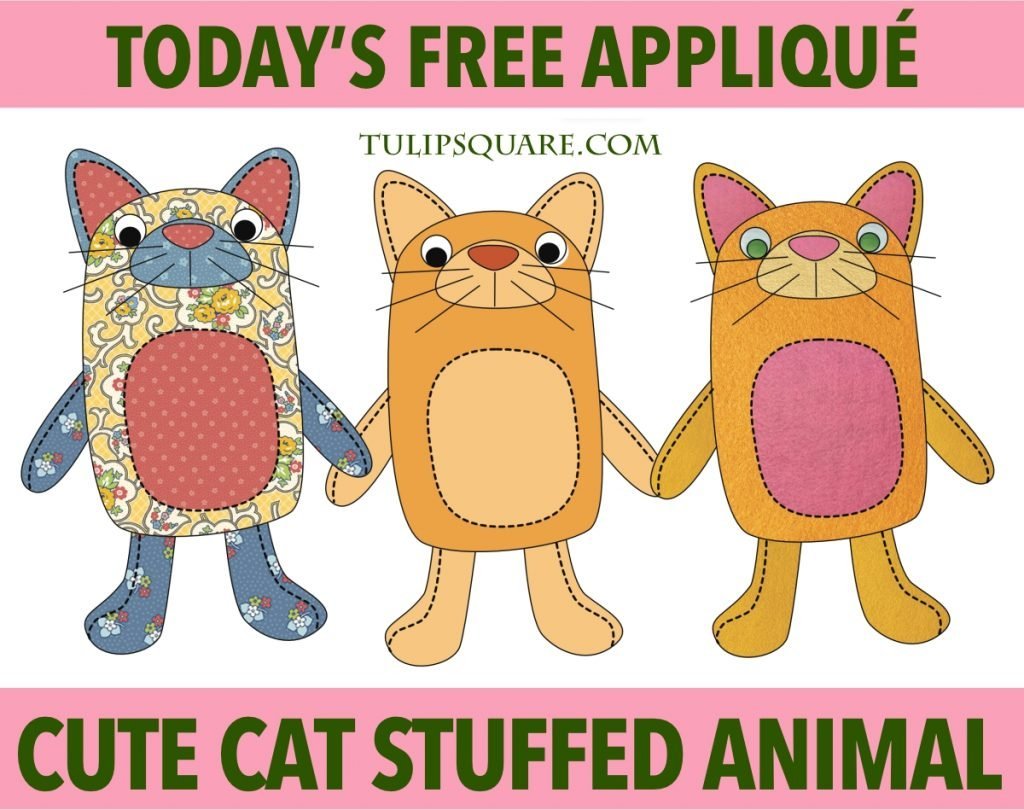 Free Appliqué Pattern - Cute Cat Stuffed Animal