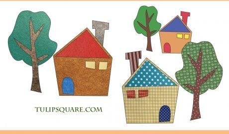 Free Appliqué Pattern - Silly House and Tree