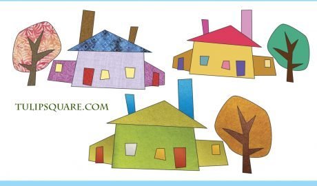 Free Appliqué Pattern - Whimsical House and Tree