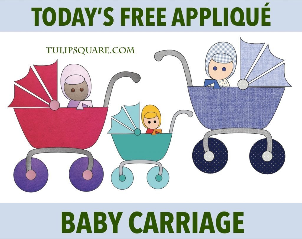 Free Baby Appliqué Pattern - Baby Carriage