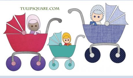 Free Baby Appliqué Pattern - Baby Carriage