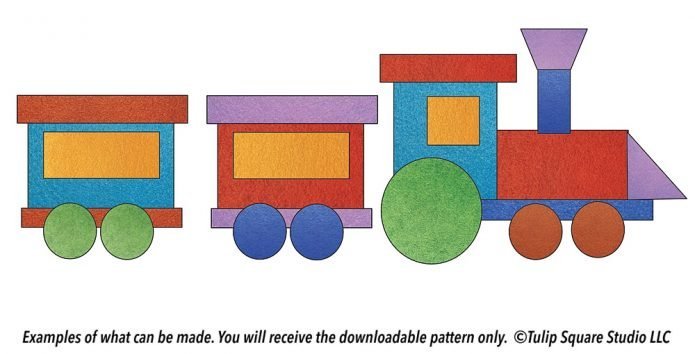 Free Kids Appliqué Pattern - Toy Train Set - TulipSquare.com