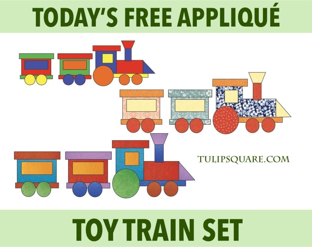 Free Kids Appliqué Pattern - Toy Train Set