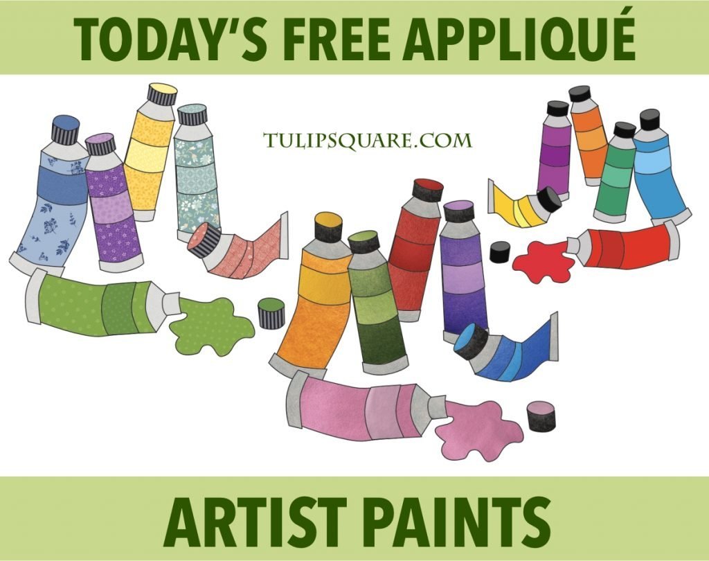 Free Art Appliqué Pattern - Artist Paints