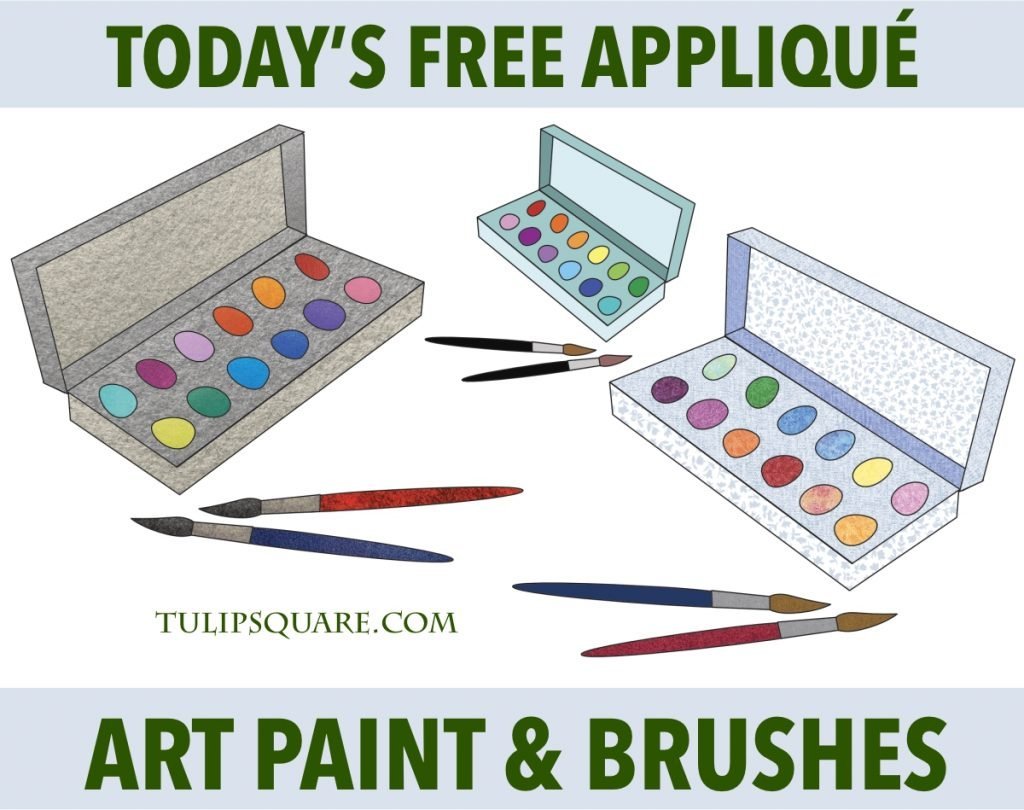 Free Artist Appliqué Pattern - Art Paint Set & Brushes