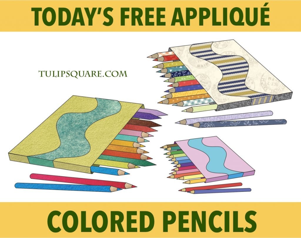 Free Artist Appliqué Pattern - Colored Pencils