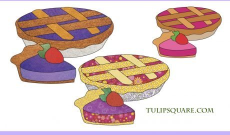 Free Dessert Appliqué Pattern - Berry Lattice Pie