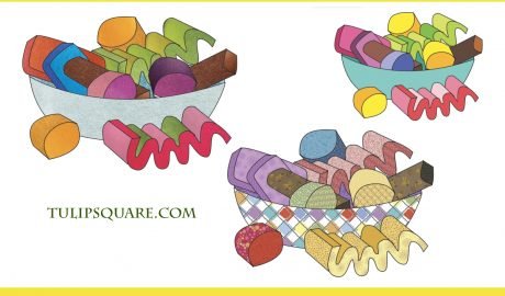 Free Sweet Appliqué Pattern - Mixed Candy Dish
