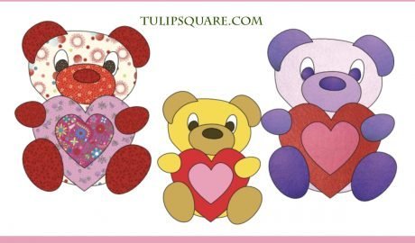 Free Valentine Appliqué Pattern - Teddy Bear with Heart