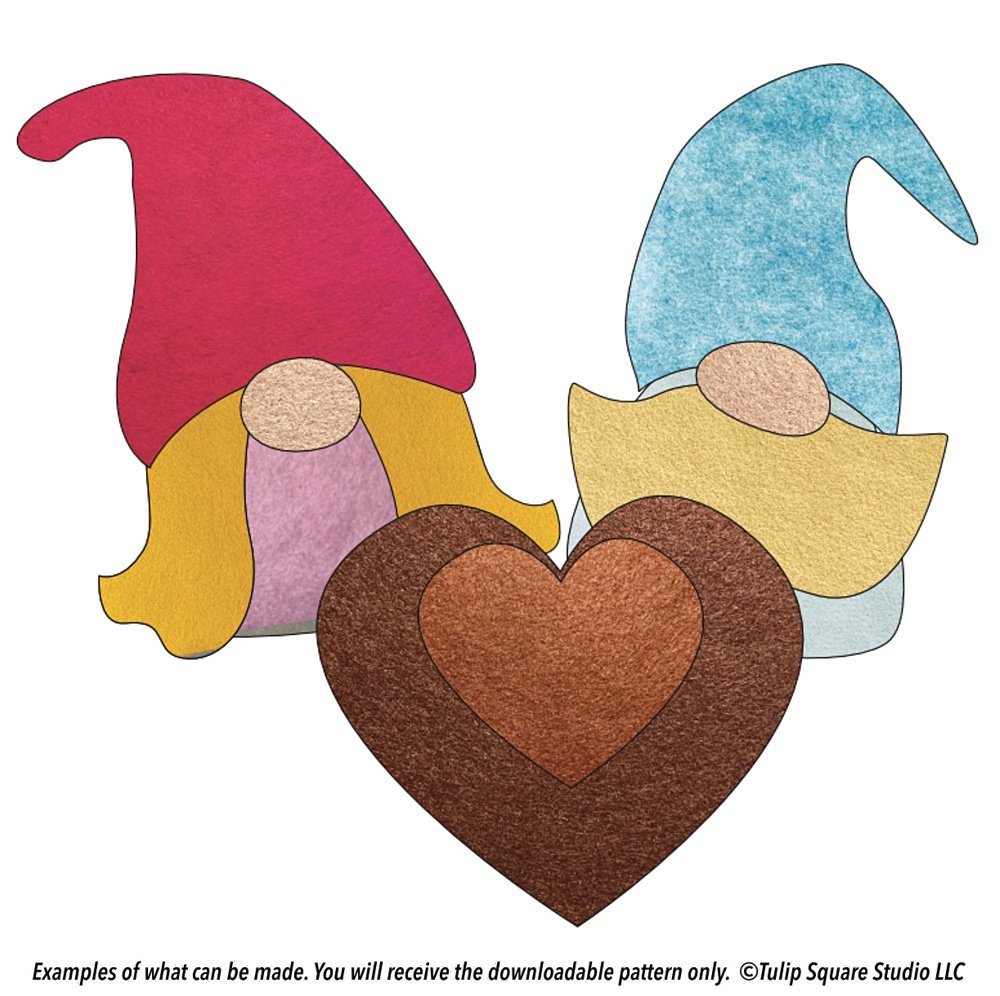 Free Valentine's Day Appliqué Pattern - Valentine Gnomes
