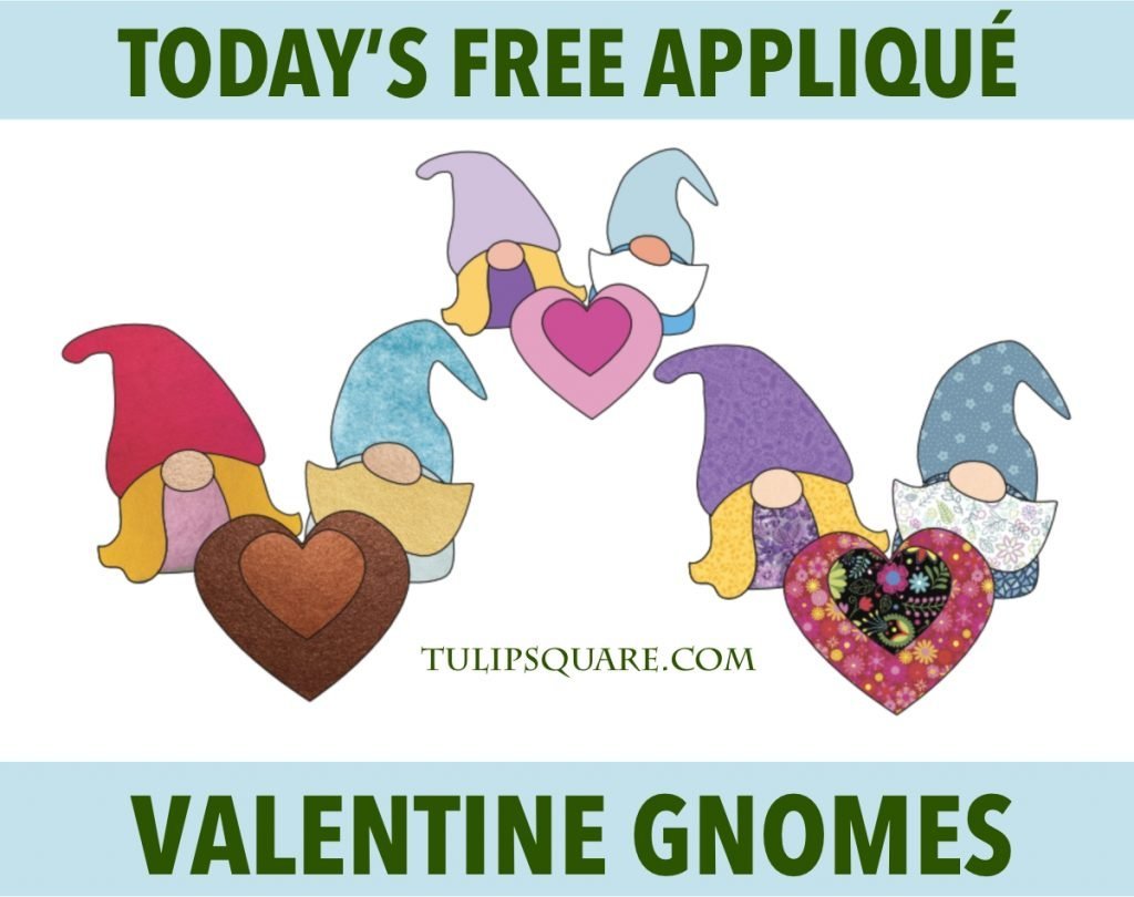 Free Valentine's Day Appliqué Pattern - Valentine Gnomes