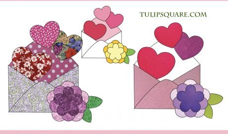Free Valentine Appliqué Pattern - Love Letter Hearts
