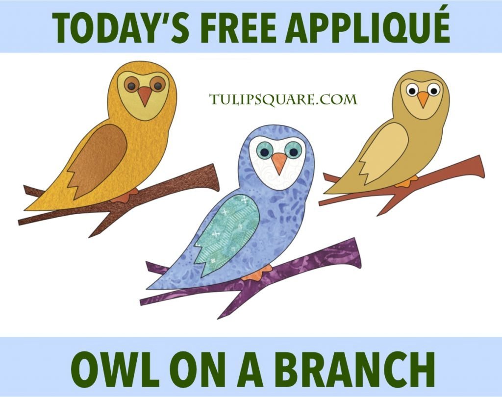 Free Appliqué Pattern - Owl on a Branch