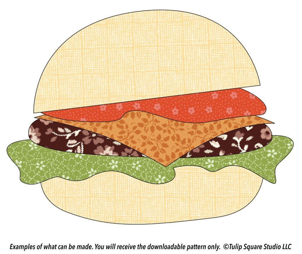 Free Fast Food Appliqué Pattern - Tasty Cheeseburger