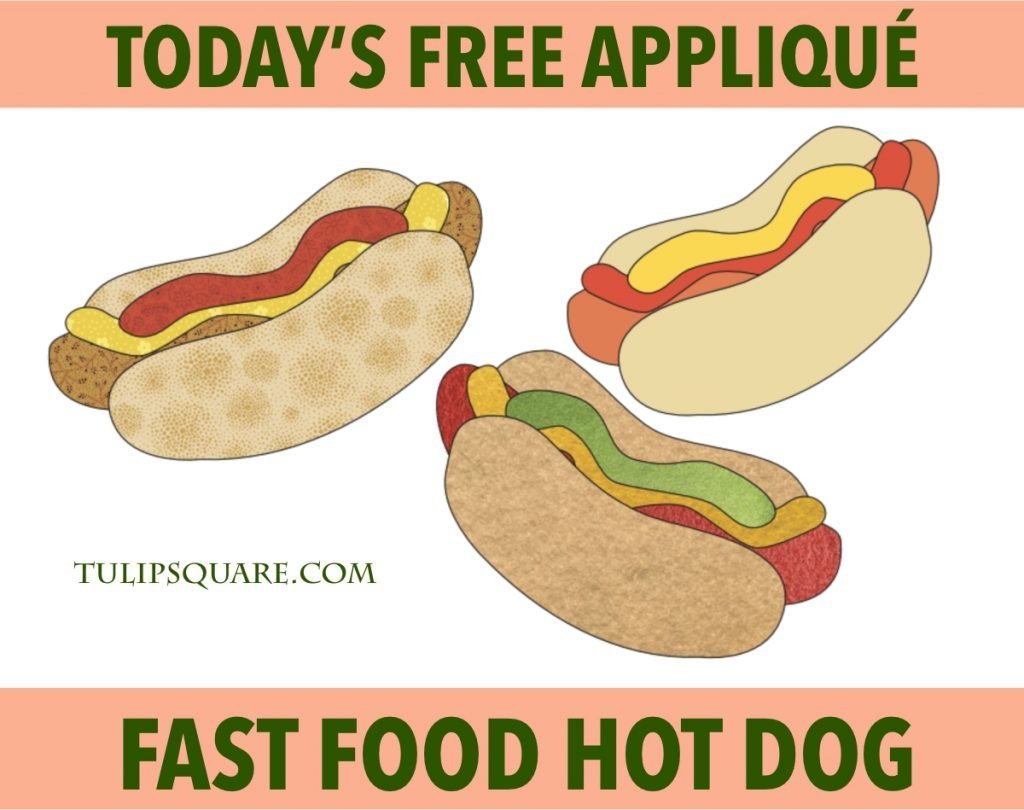 Free Fast Food Appliqué Pattern - Hot Dog