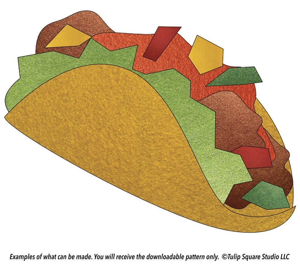 Free Fast Food Appliqué Pattern - Taco Tuesday
