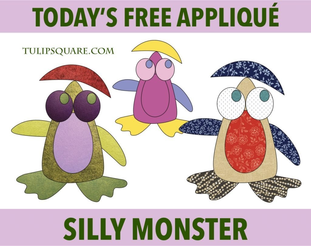 Free Appliqué Pattern - Silly Monster