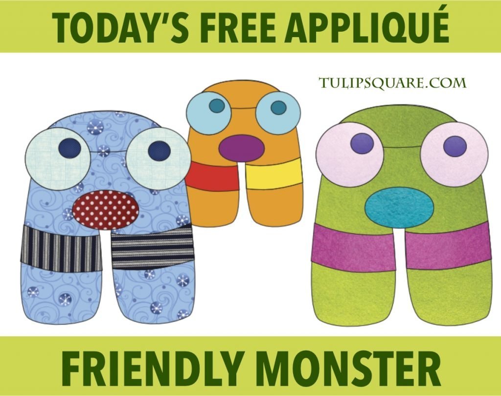 Free Appliqué Pattern - Friendly Monster