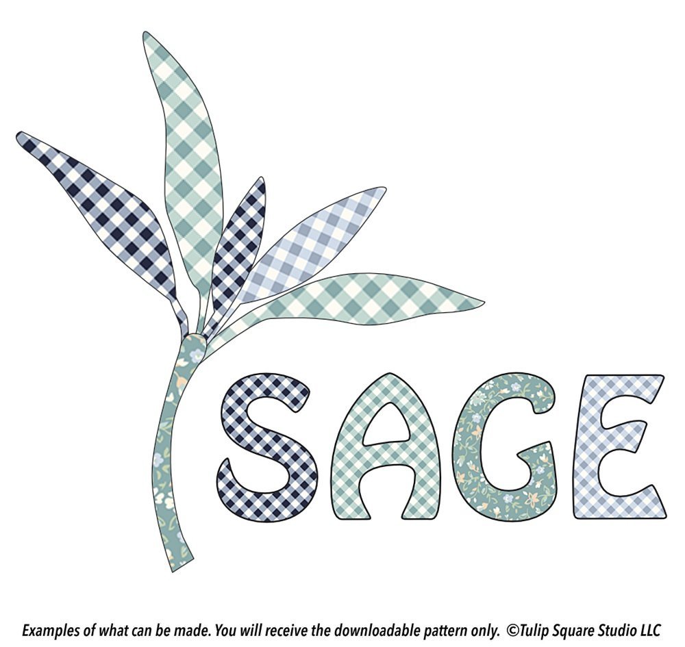 Free Herbs & Spices Appliqué Pattern - Sage