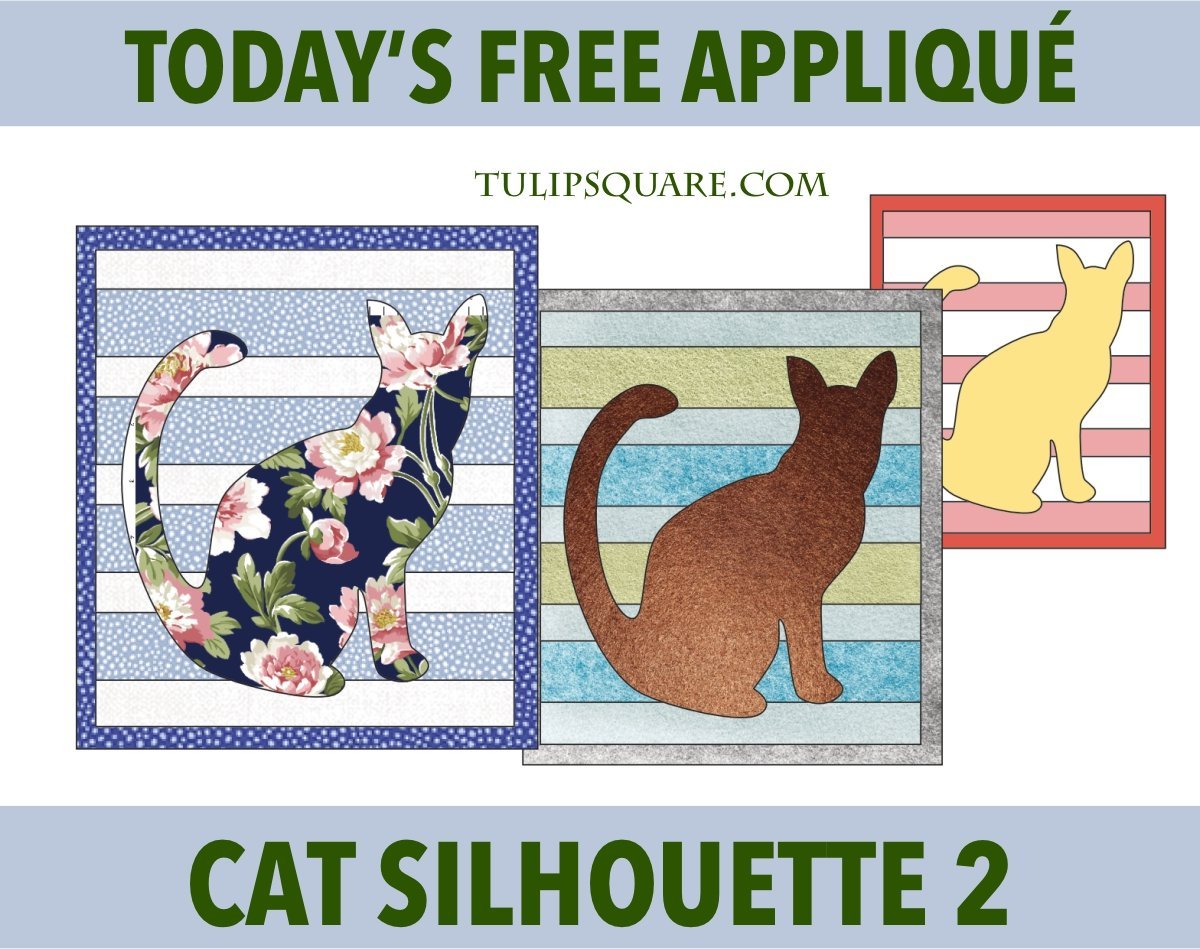 Free Cat Appliqué Pattern - Box Silhouette - TulipSquare.com