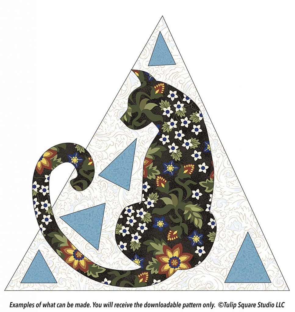 Free Cat Appliqué Pattern - Triangle Silhouette