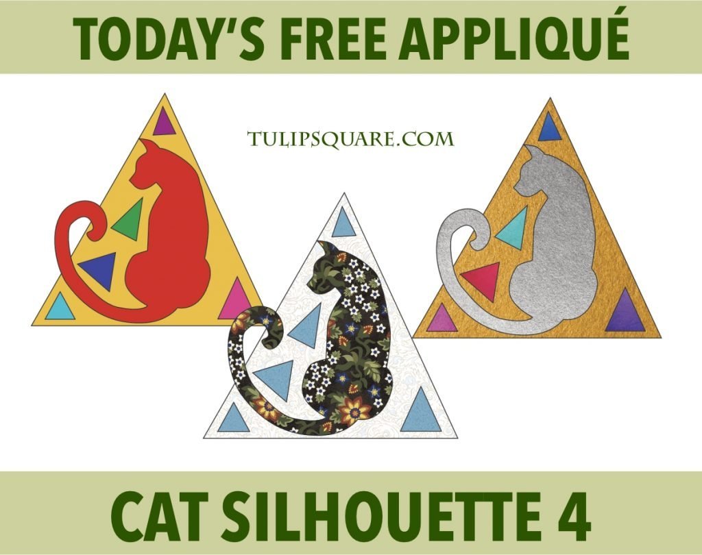 Free Cat Appliqué Pattern - Triangle Silhouette