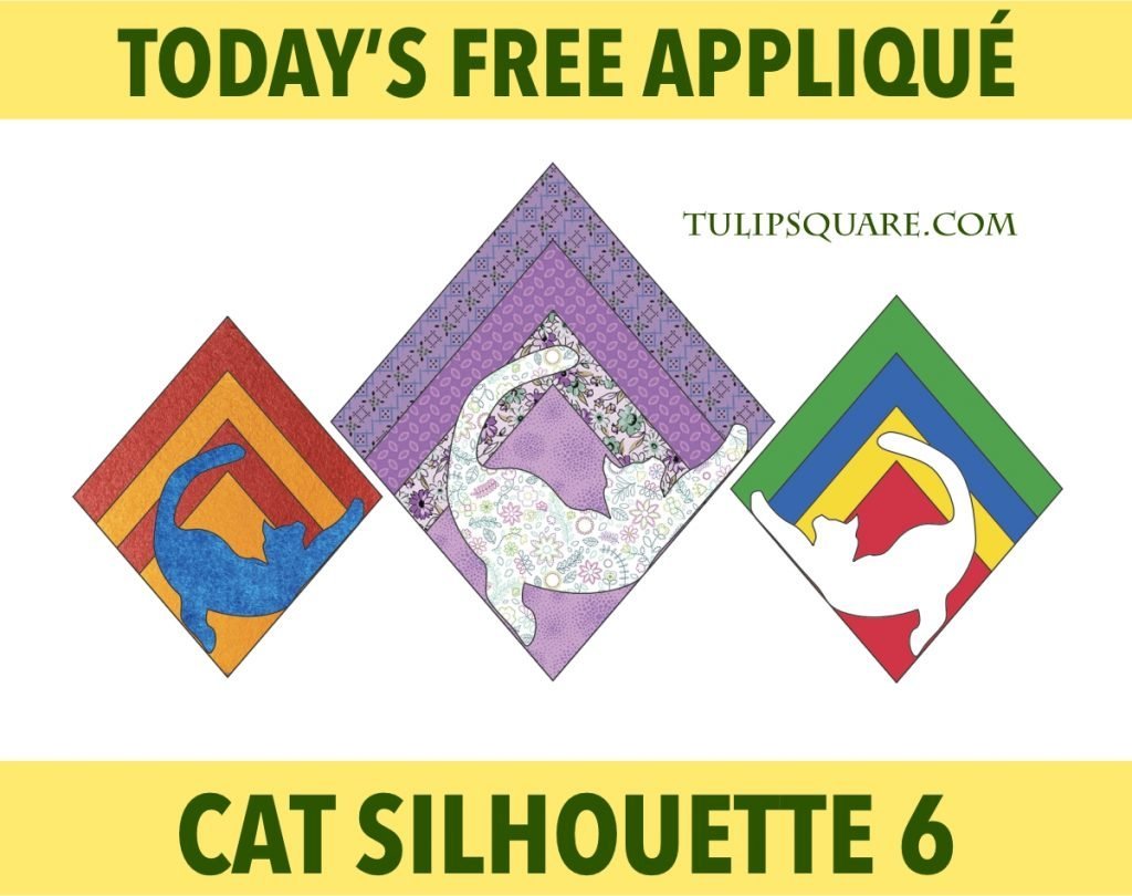 Free Cat Appliqué Pattern - Diamond Silhouette