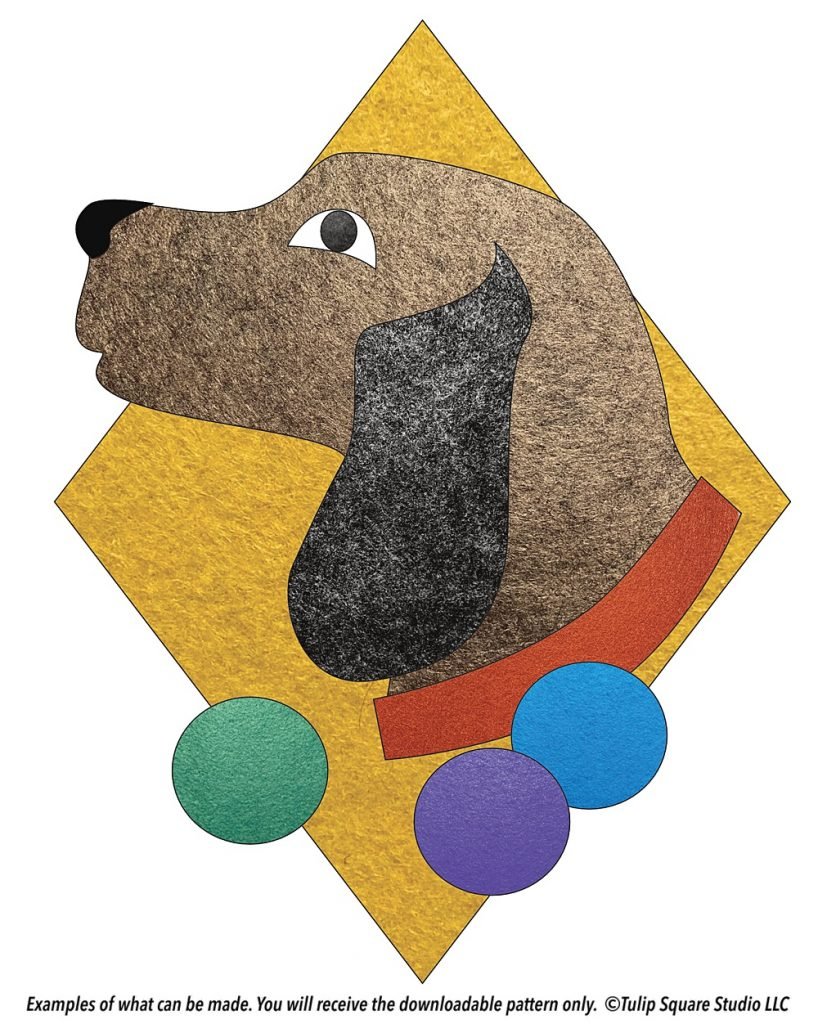 Free Dog Appliqué Pattern - Dog with Ball Toys