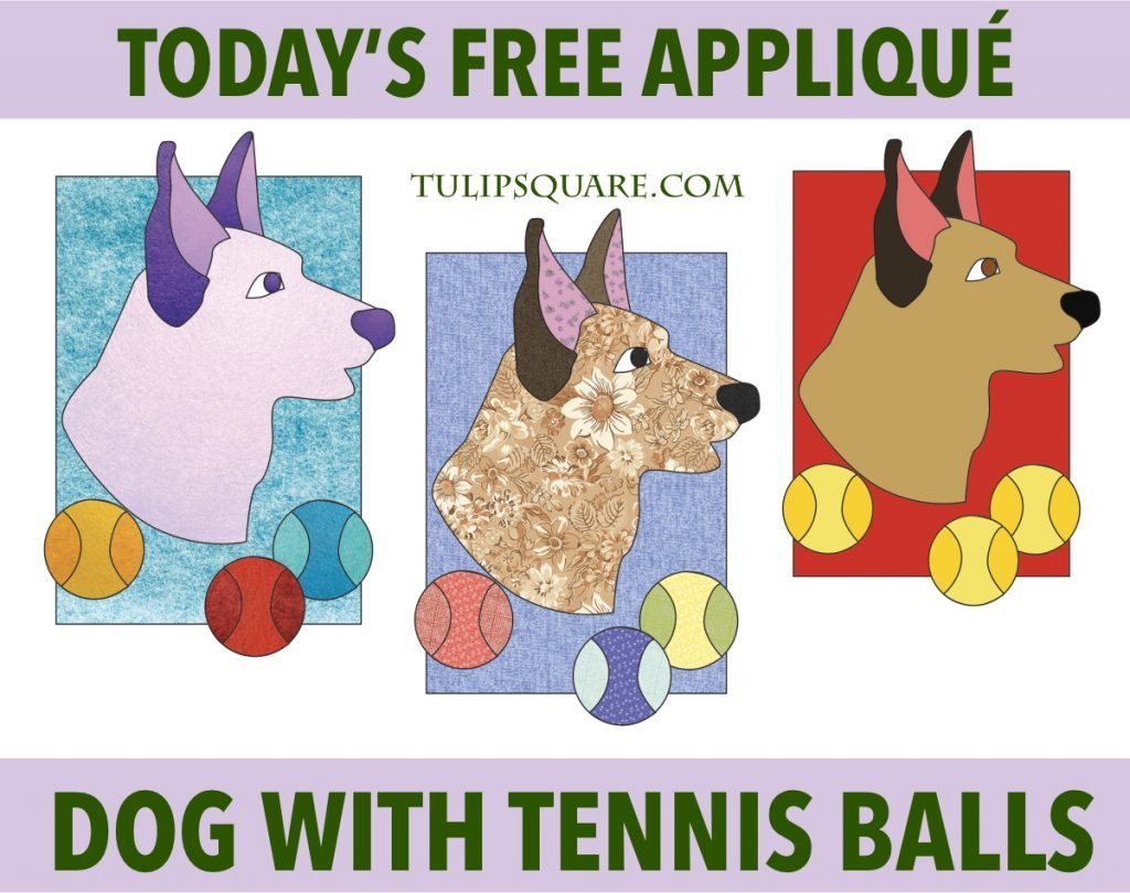Free Dog Appliqué Pattern - Dog Tennis Balls