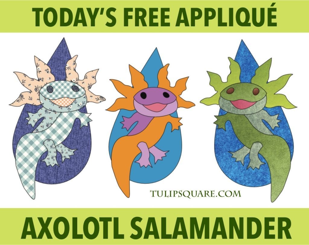 Free Sea Creatures Appliqué Pattern - Axolotl Salamander