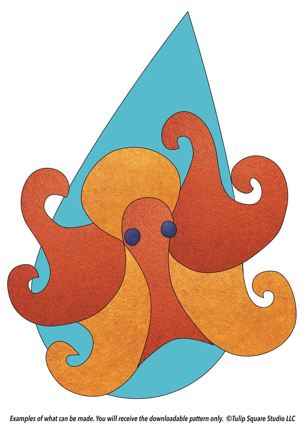 Free Sea Creatures Appliqué Pattern - Octopus - TulipSquare.com