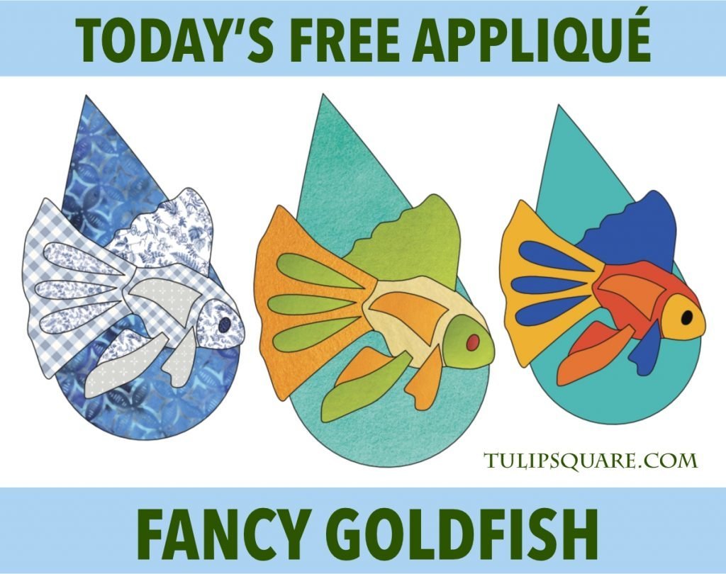 Free Sea Creatures Appliqué Pattern - Fancy Goldfish