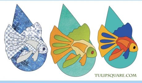 Free Sea Creatures Appliqué Pattern - Fancy Goldfish