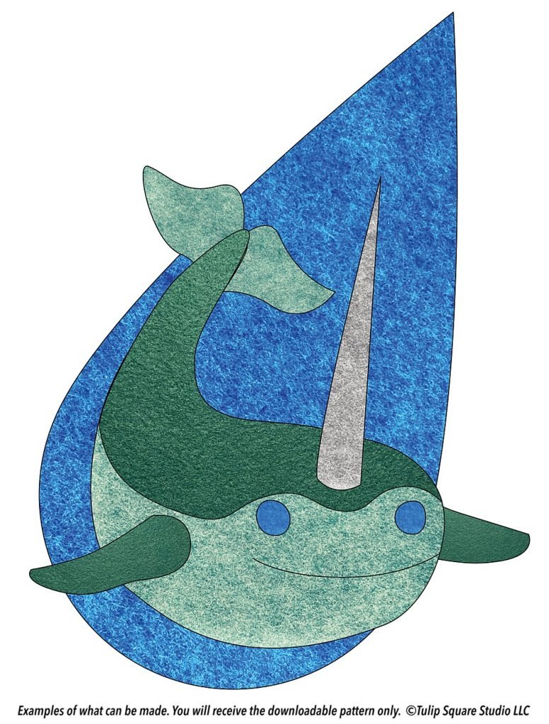 Free Sea Creatures Appliqué Pattern - Narwhal