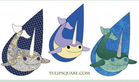 Free Sea Creatures Appliqué Pattern - Narwhal