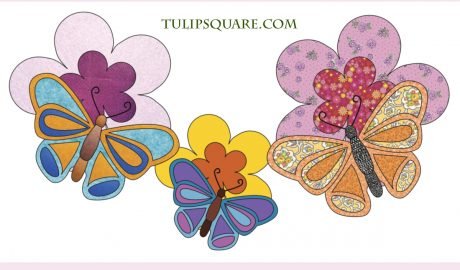 Free Insect Appliqué Pattern - Butterfly with Flower