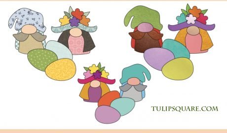Free Easter Appliqué Pattern - Easter Egg Gnomes