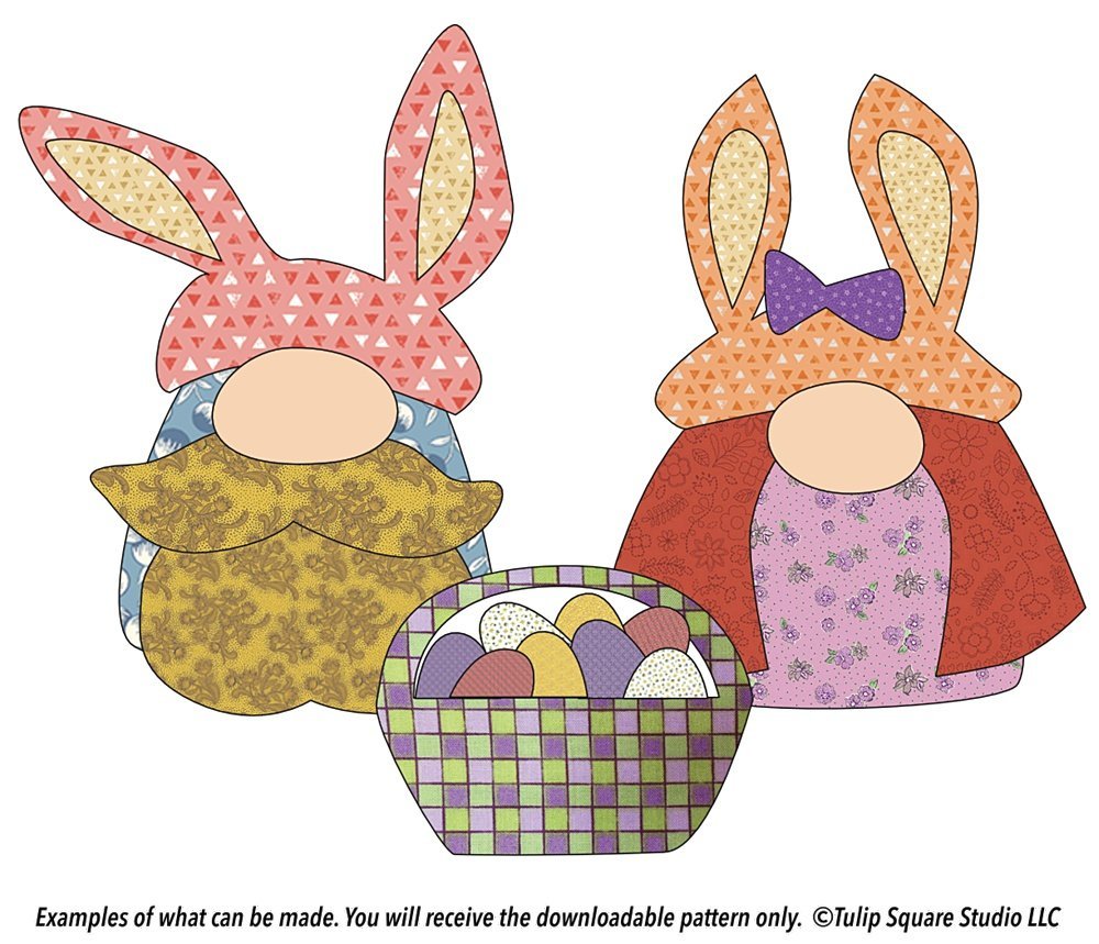 Free Appliqué Pattern - Easter Bunny Gnomes