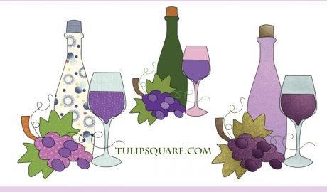 Free Appliqué Pattern - Wine and Grapes