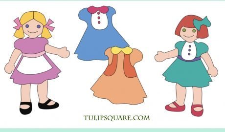 Free Appliqué Pattern - Paper Doll Dresses