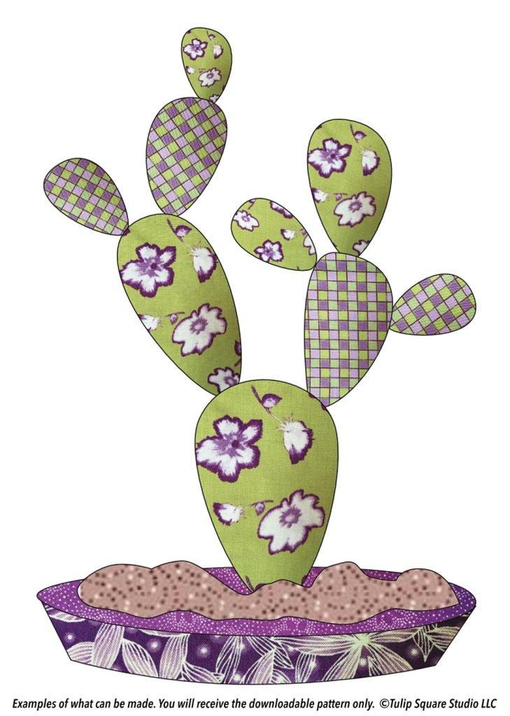 Free Appliqué Pattern - Paddle Cactus