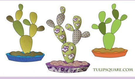 Free Appliqué Pattern - Paddle Cactus