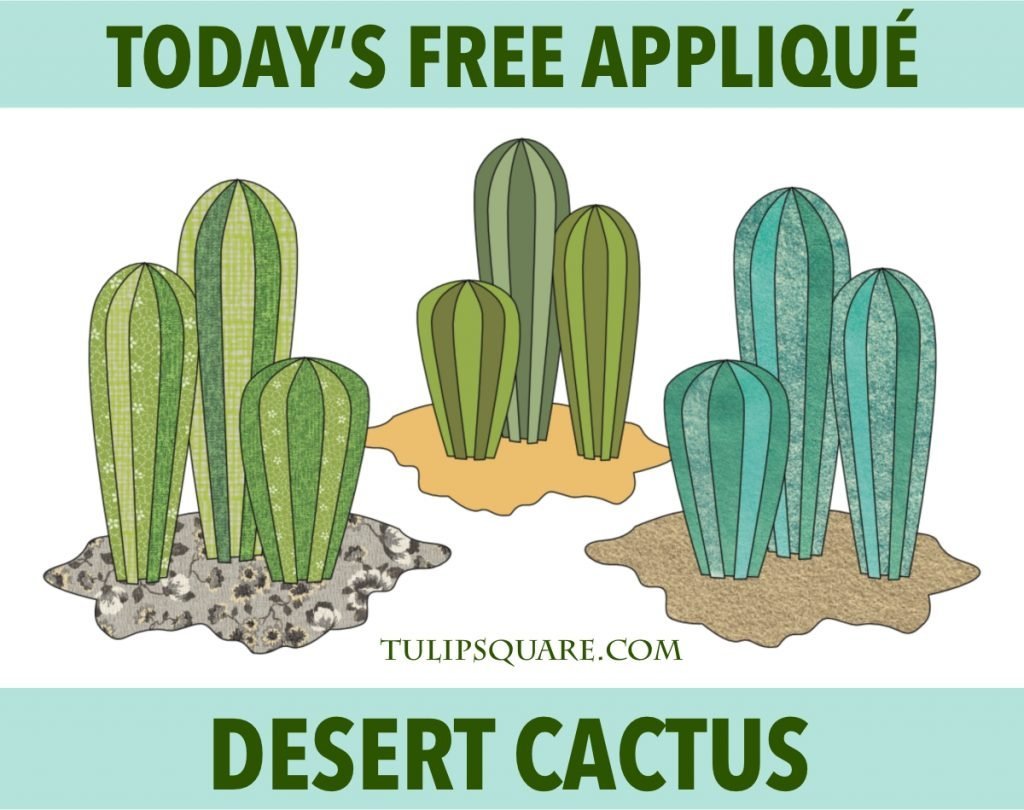 Free Appliqué Pattern - Desert Cactus