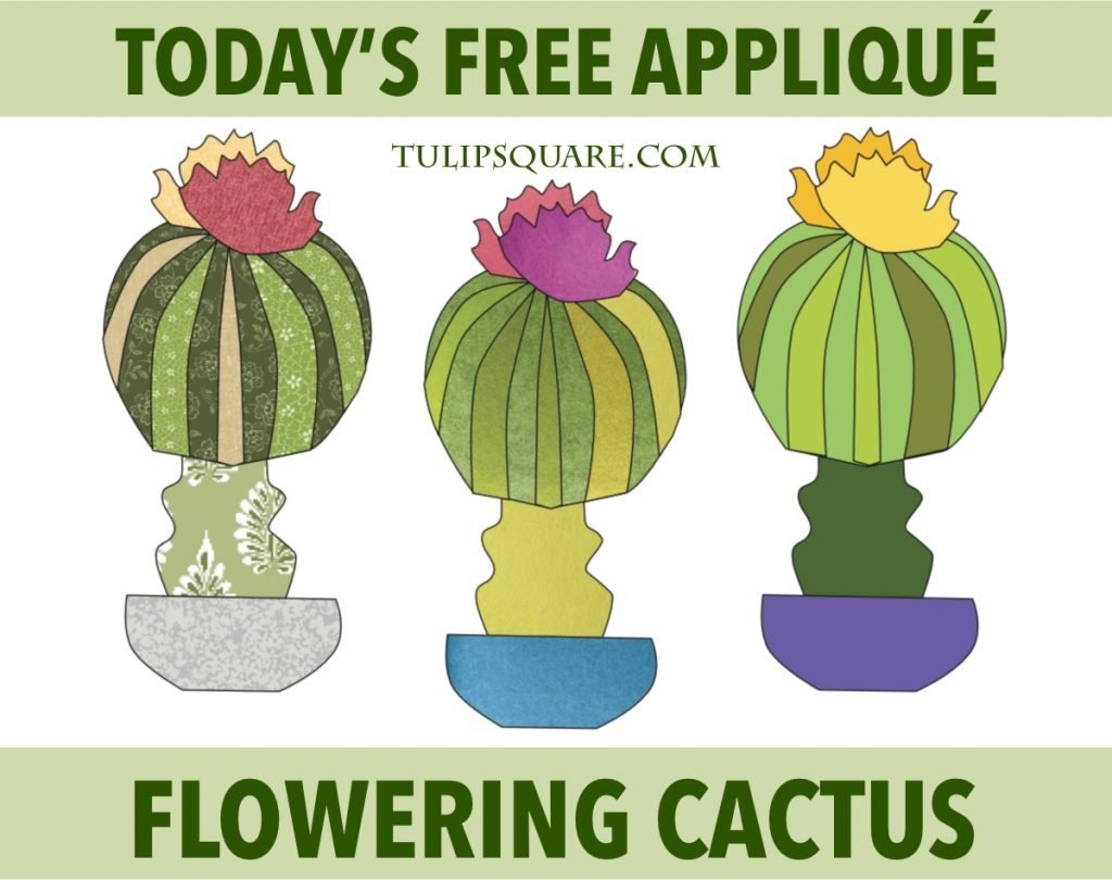 Free Appliqué Pattern - Flowering Cactus