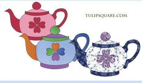 Free Appliqué Pattern - Heart Design Teapot