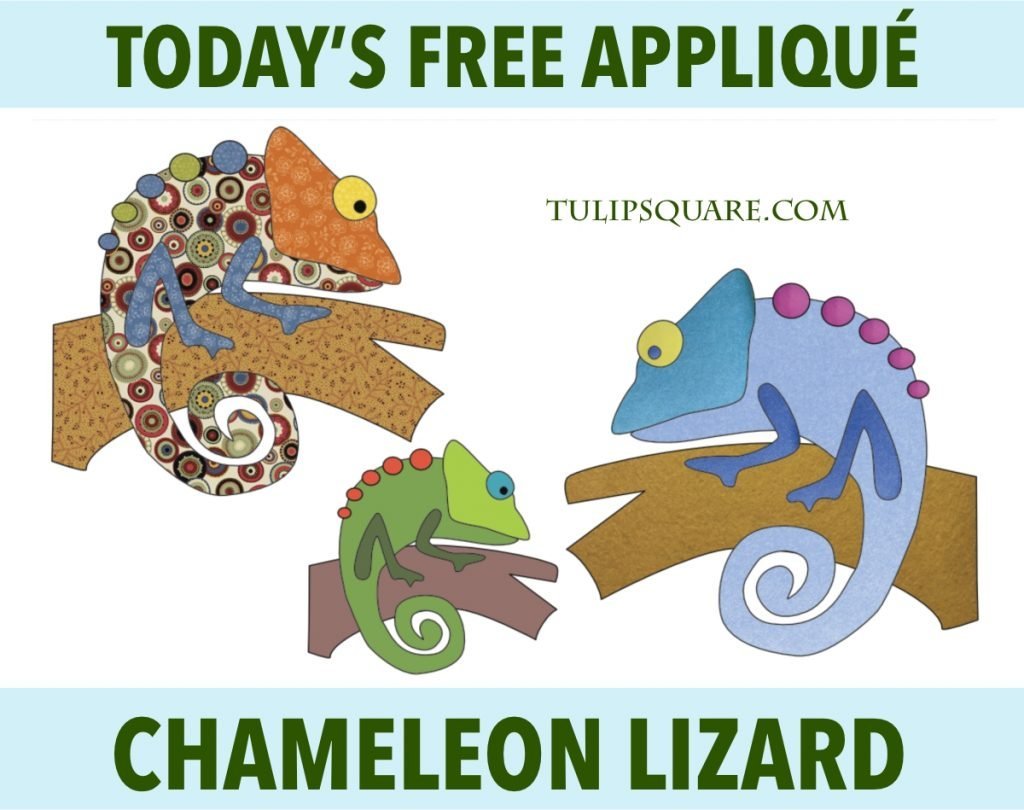 Free Appliqué Pattern - Chameleon Lizard