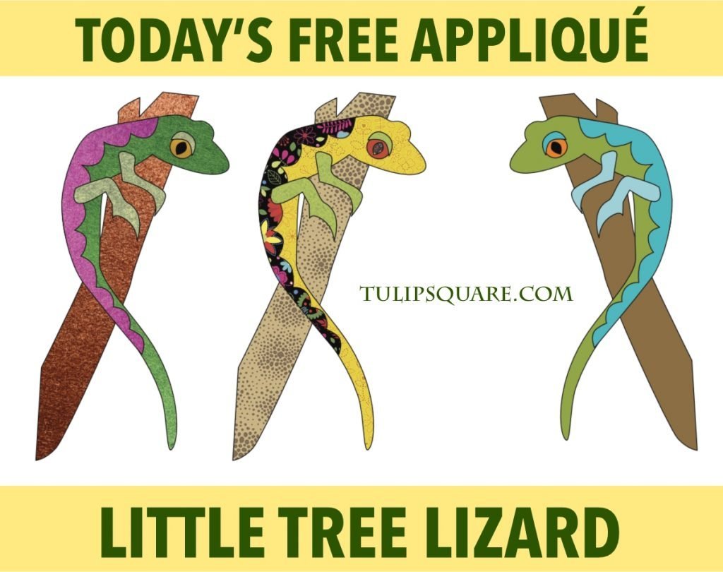 Free Appliqué Pattern - Little Tree Lizard