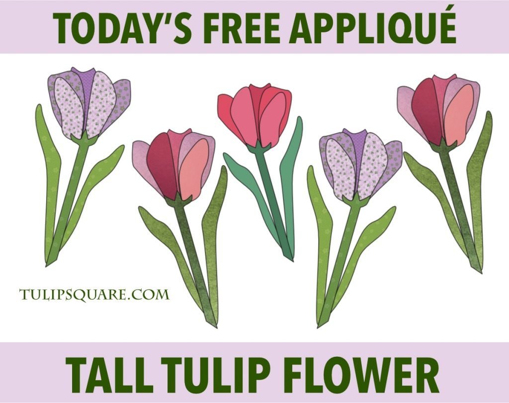 Free Appliqué Pattern - Tall Tulip Flower
