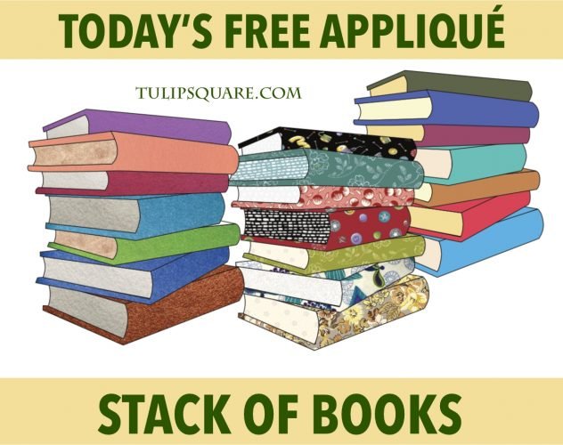Free Appliqué Pattern - Stack of Books - TulipSquare.com