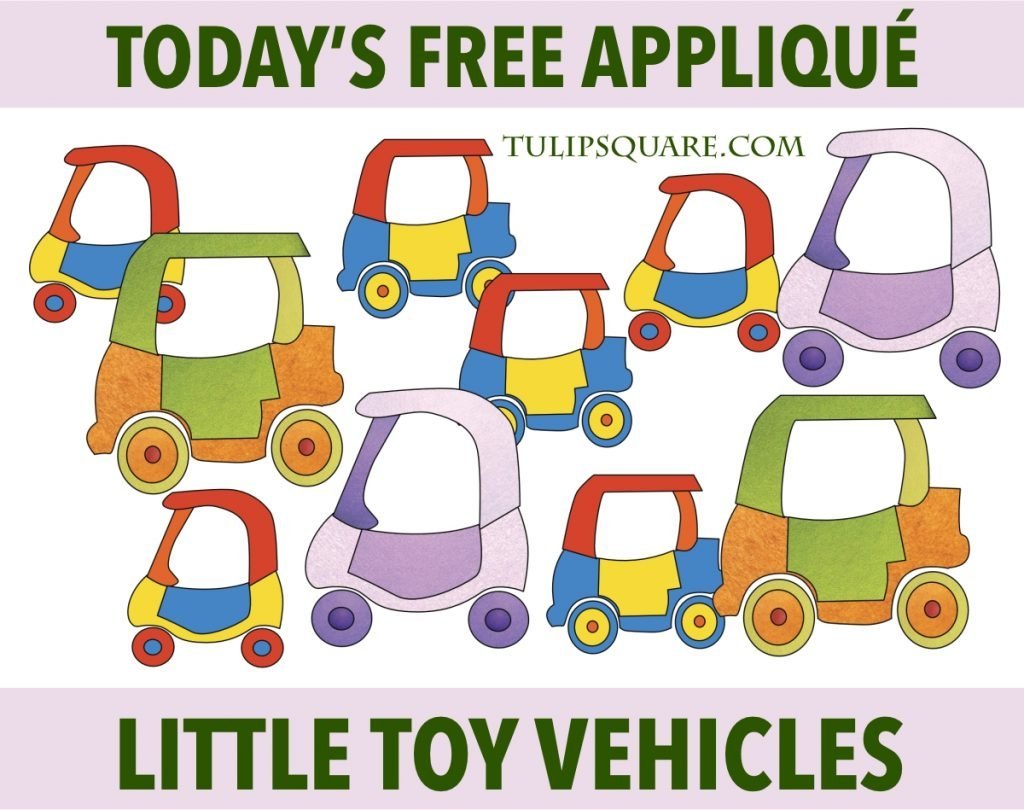 Free Appliqué Pattern - Little Toy Vehicles